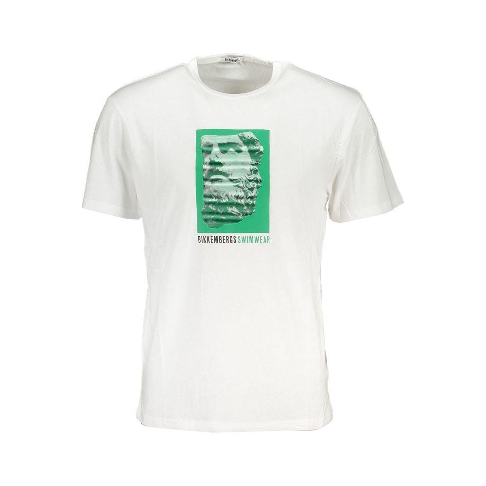 Bikkembergs White Cotton T-Shirt Bikkembergs