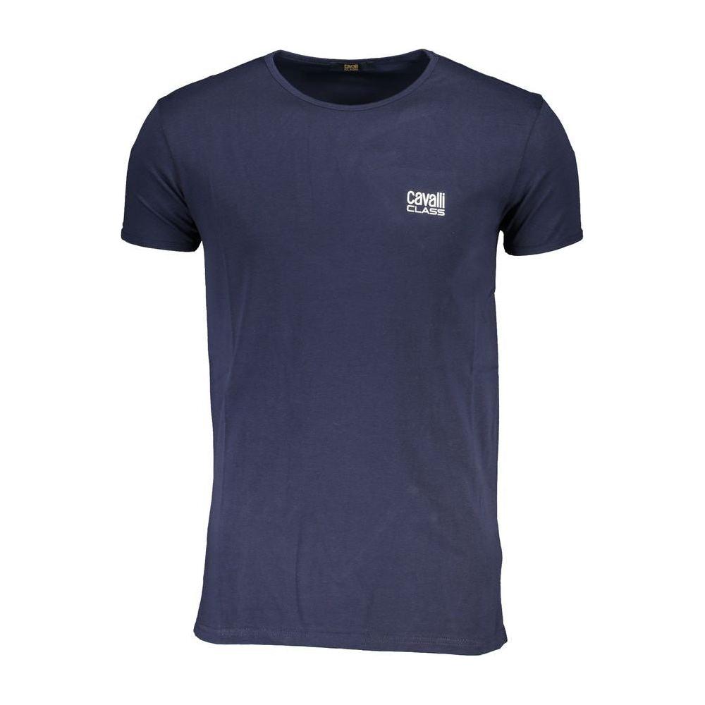 Cavalli Class Blue Cotton T-Shirt Cavalli Class