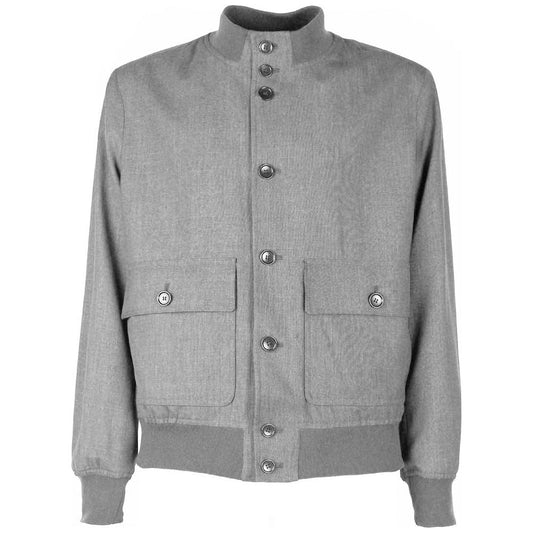 Made in Italy Elegant Light Wool Silk-Linen Jacket Made in Italy