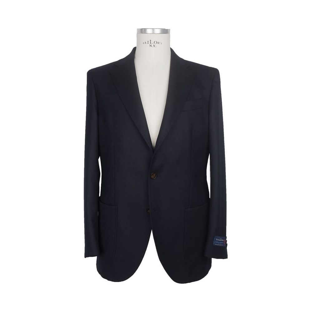 Made in Italy Elegant Dark Blue Italian Wool Jacket Made in Italy