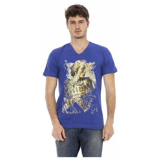 Trussardi Action Blue Cotton Men T-Shirt