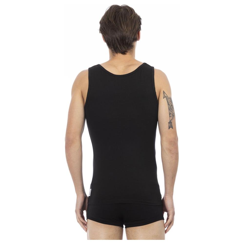 Bikkembergs Black Cotton Men Tank Top Bikkembergs