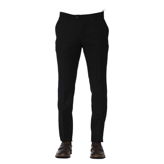 Trussardi Black Wool Men Pants Trussardi