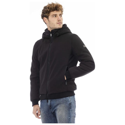 Baldinini Trend Black Polyester Men Jacket Baldinini Trend