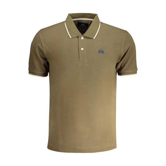 La Martina Green Cotton Polo Shirt La Martina