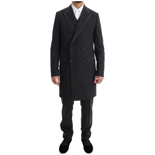 Dolce & Gabbana Elegant Gray Double Breasted Wool Suit Suit Dolce & Gabbana