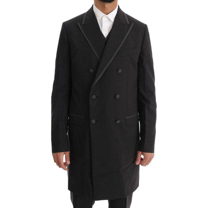 Dolce & Gabbana Gray Wool Stretch 3 Piece Two Button Suit Suit
