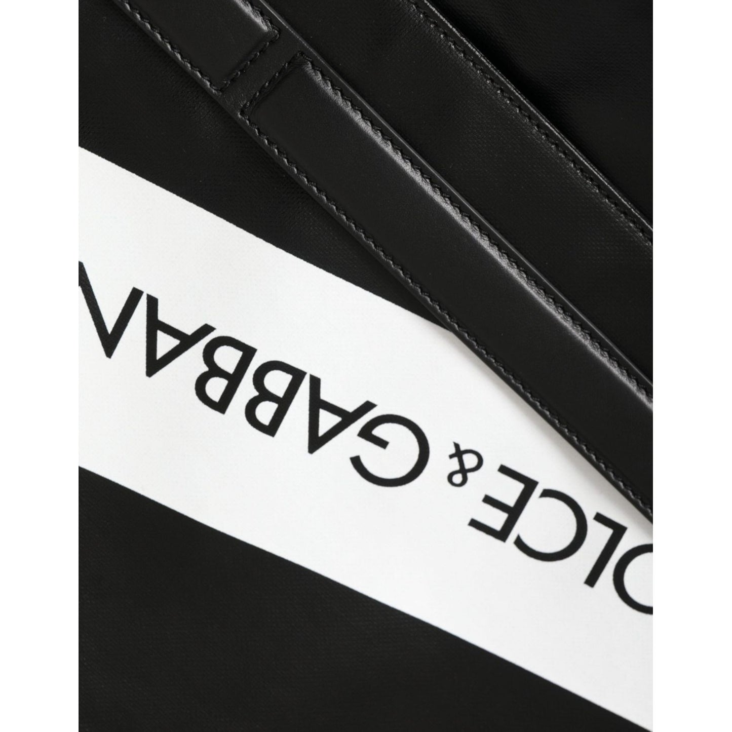 Dolce & Gabbana Black Calfskin Coated Canvas Logo Panel Messenger Bag Dolce & Gabbana