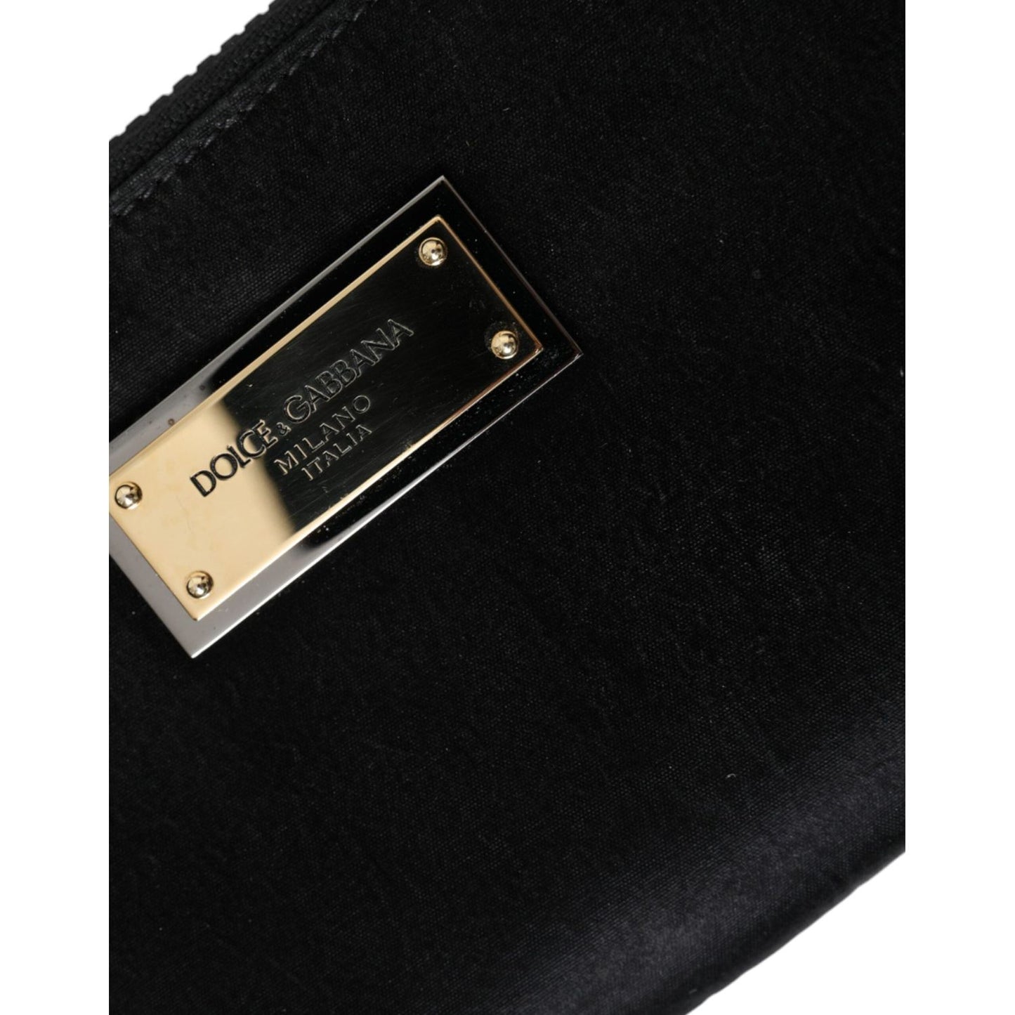 Dolce & Gabbana Black Nylon Logo Plaque Keyring Pouch Clutch Bag Dolce & Gabbana