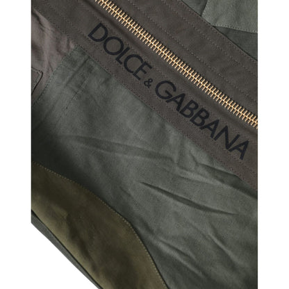 Dolce & Gabbana Military Green Patchwork Rucksack Backpack Bag
