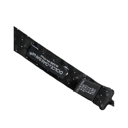 Dolce & Gabbana Black Silk Patterned Adjustable Neck Men Papillon Bow Tie