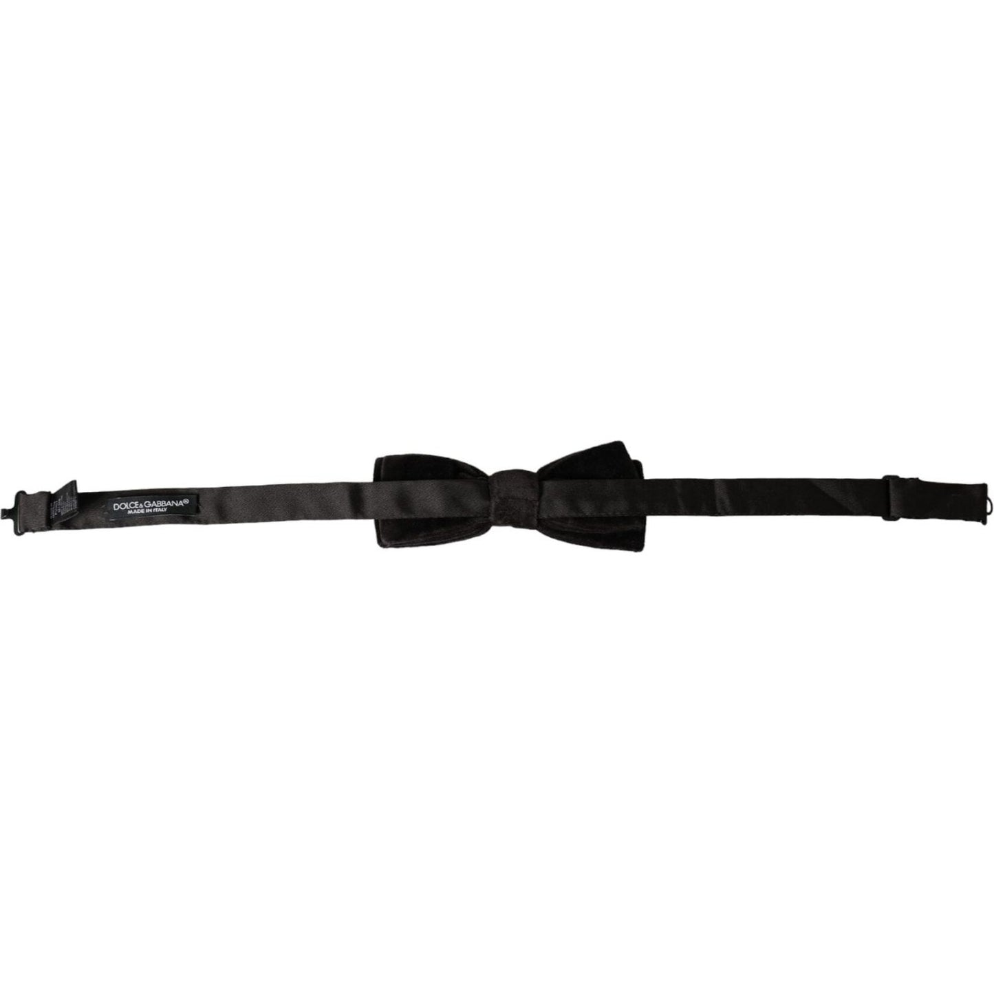 Dolce & Gabbana Black Velvet Cotton Adjustable Neck Men Bow Tie Dolce & Gabbana