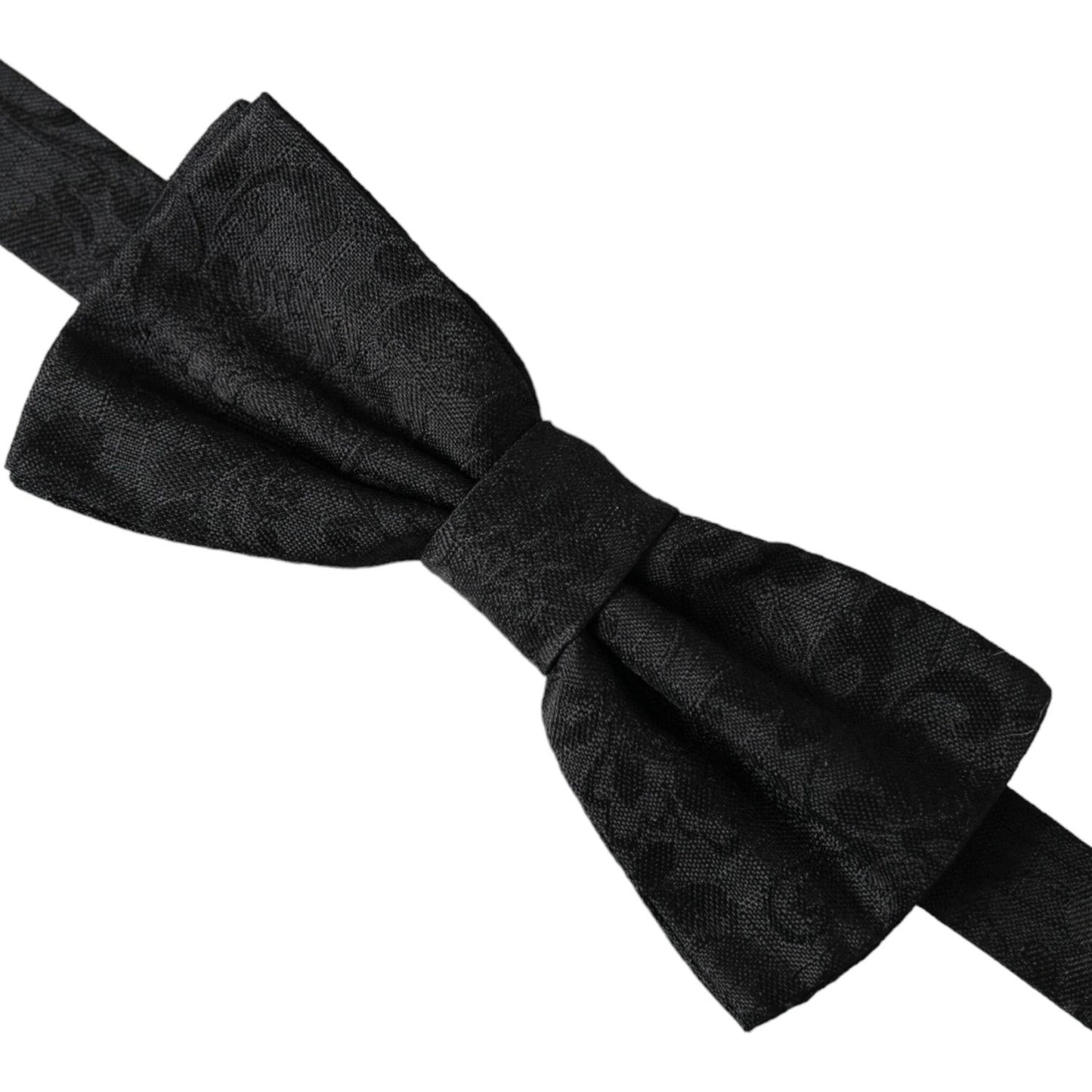 Dolce & Gabbana Black Silk Floral Adjustable Neck Men Bow Tie Dolce & Gabbana