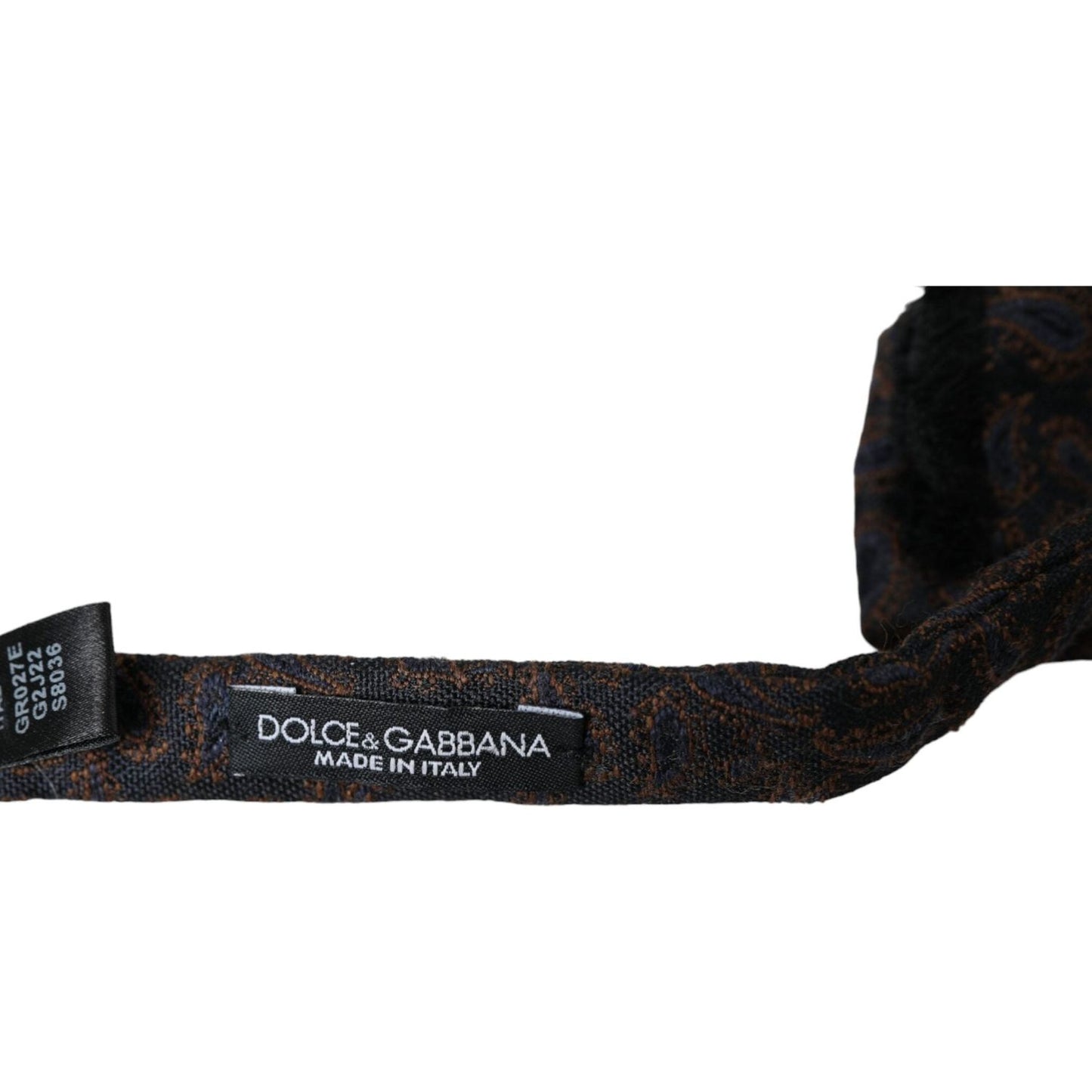 Dolce & Gabbana Brown Fantasy Silk Wool Adjustable Neck Men Bow Tie Dolce & Gabbana