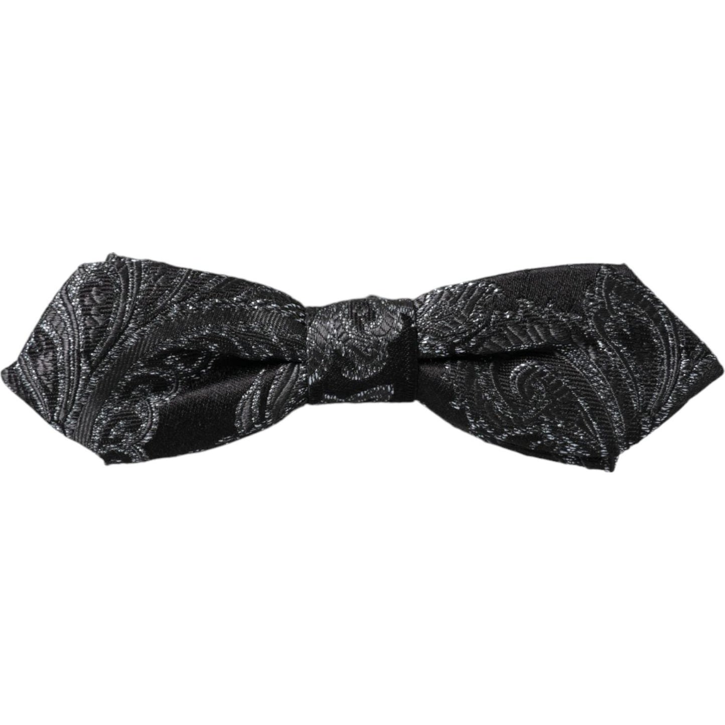 Dolce & Gabbana Black Silk Jacquard Adjustable Neck Men Bow Tie Dolce & Gabbana