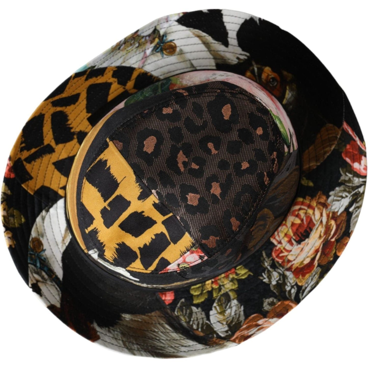 Dolce & Gabbana Multicolor Patchwork Women Fedora Wide Brim Hat Dolce & Gabbana