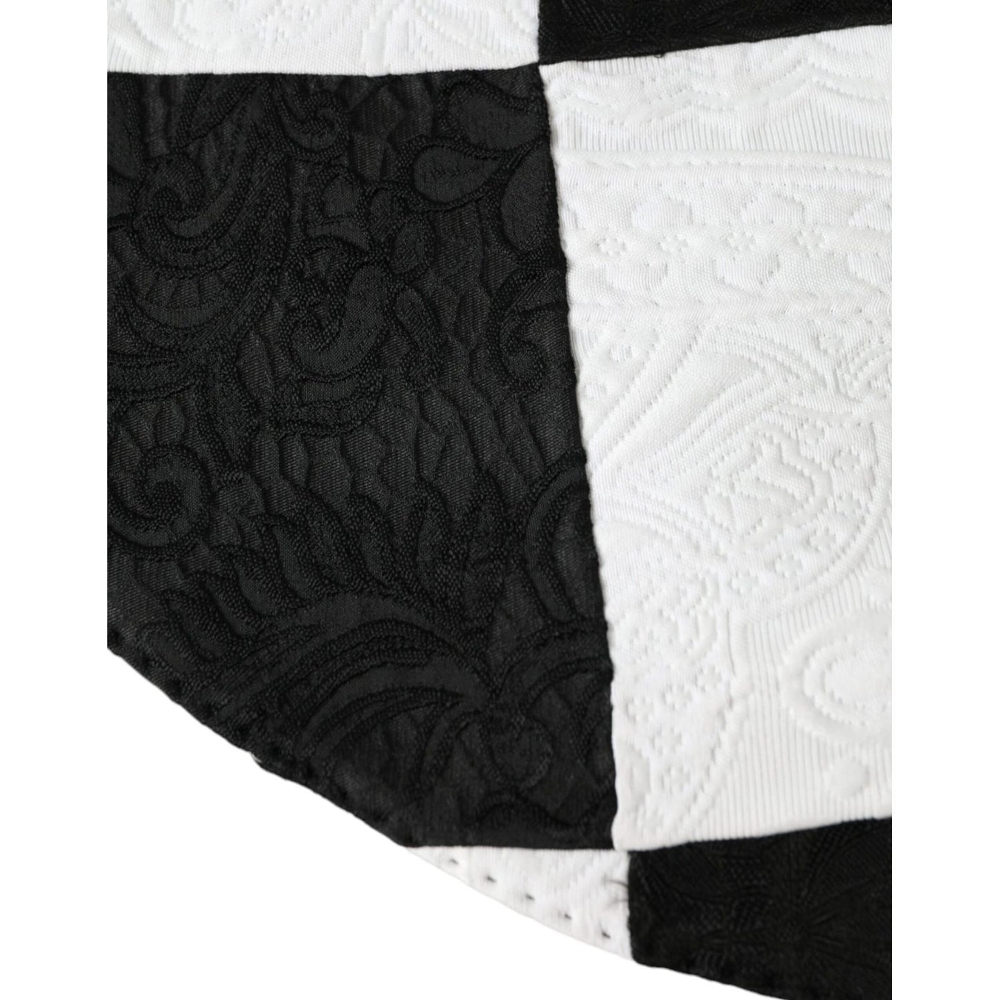 Dolce & Gabbana Black White Checkered Wide Brim Floppy Hat