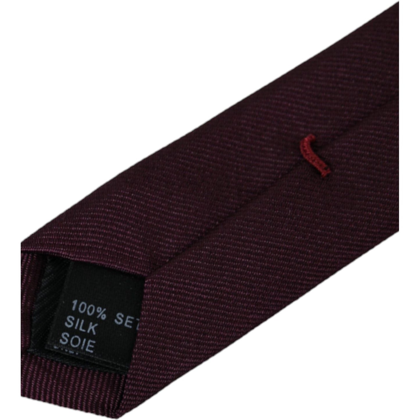 Dolce & Gabbana Bordeaux Solid 100% Silk Adjustable Men Tie Dolce & Gabbana