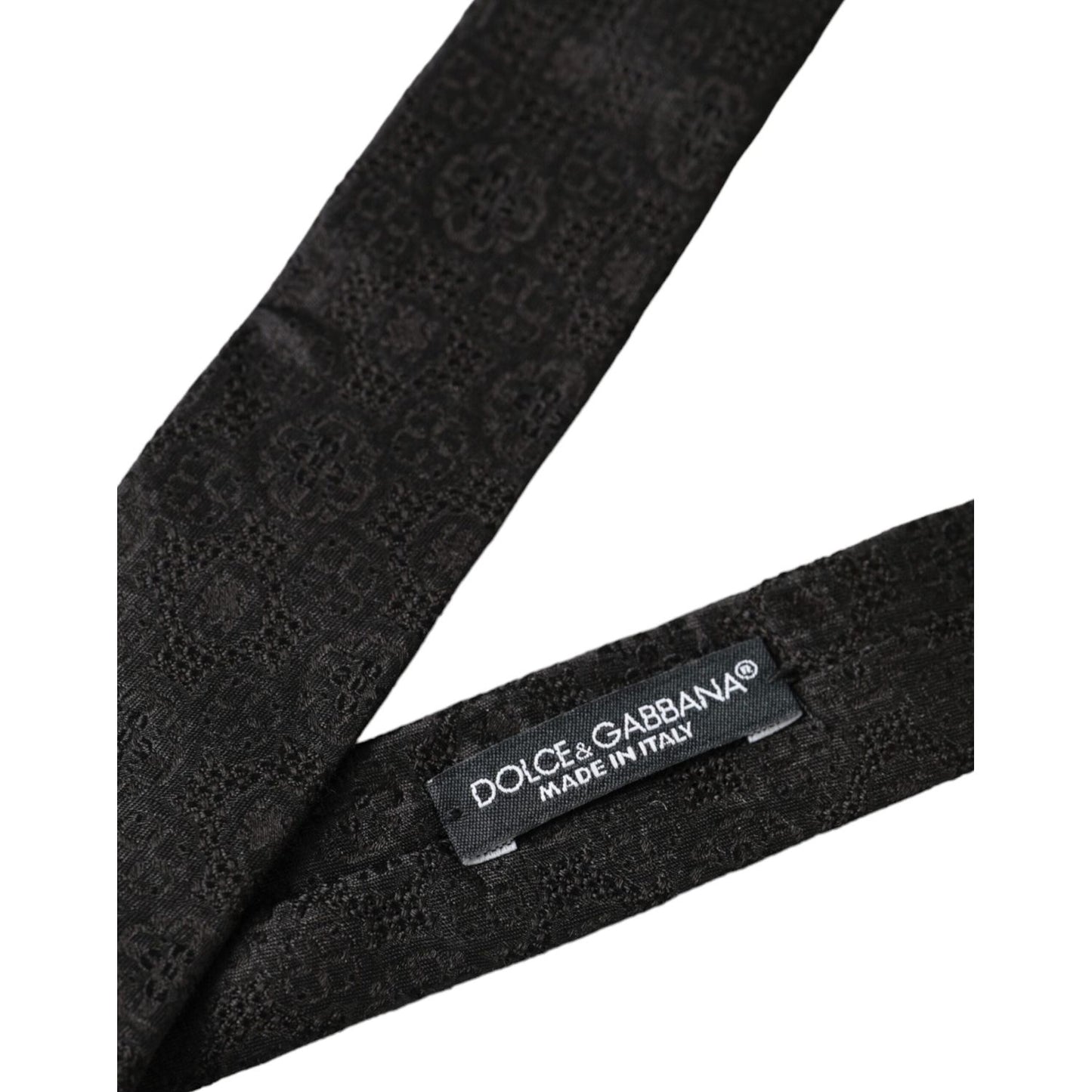 Dolce & Gabbana Black Fantasy 100% Silk Adjustable Tie Dolce & Gabbana