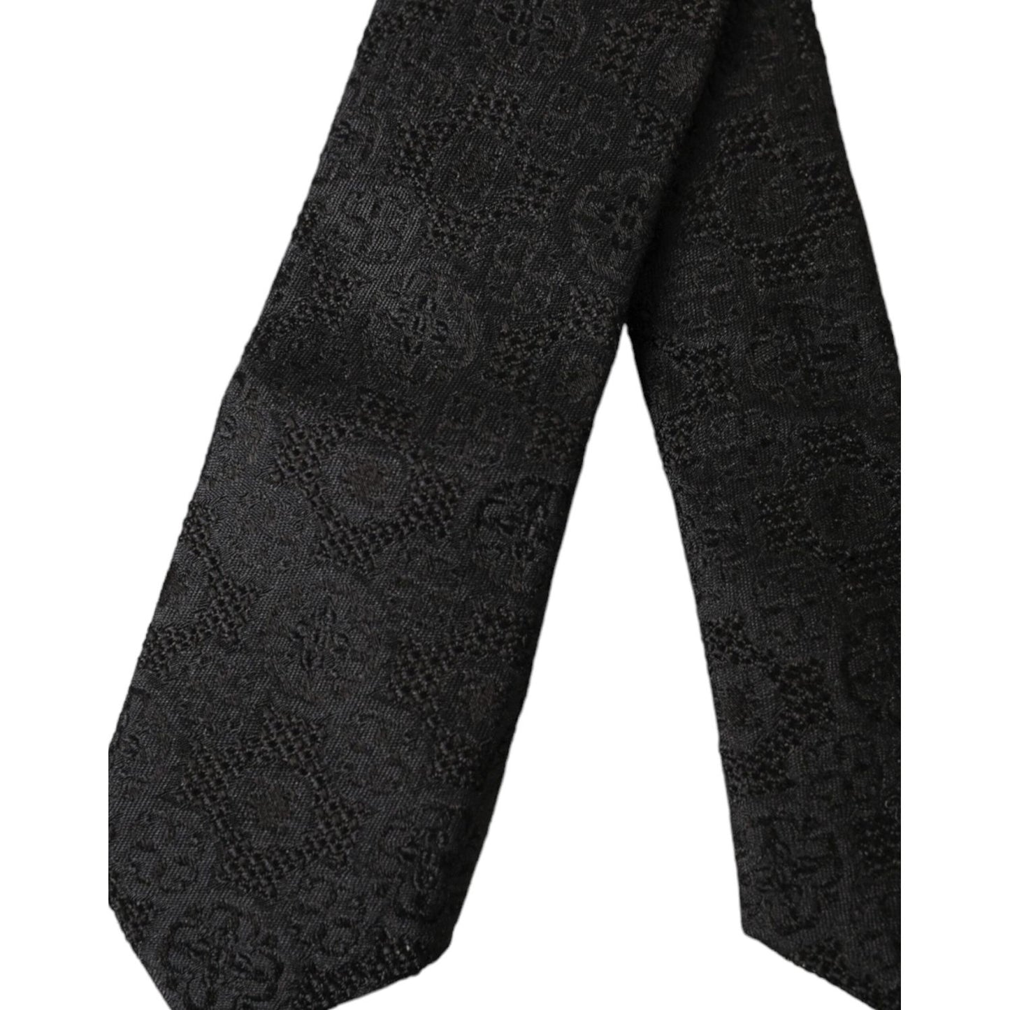 Dolce & Gabbana Black Fantasy 100% Silk Adjustable Tie Dolce & Gabbana