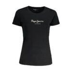 Pepe Jeans Black Cotton Tops & T-Shirt Pepe Jeans