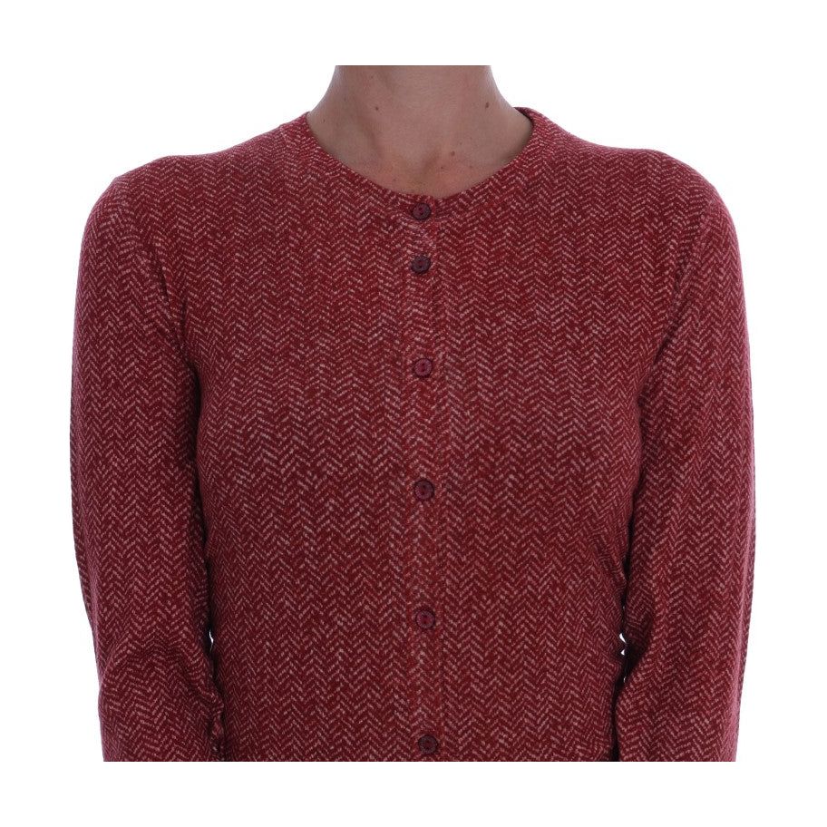 Dolce & Gabbana Red Wool Cardigan Sweater Dolce & Gabbana