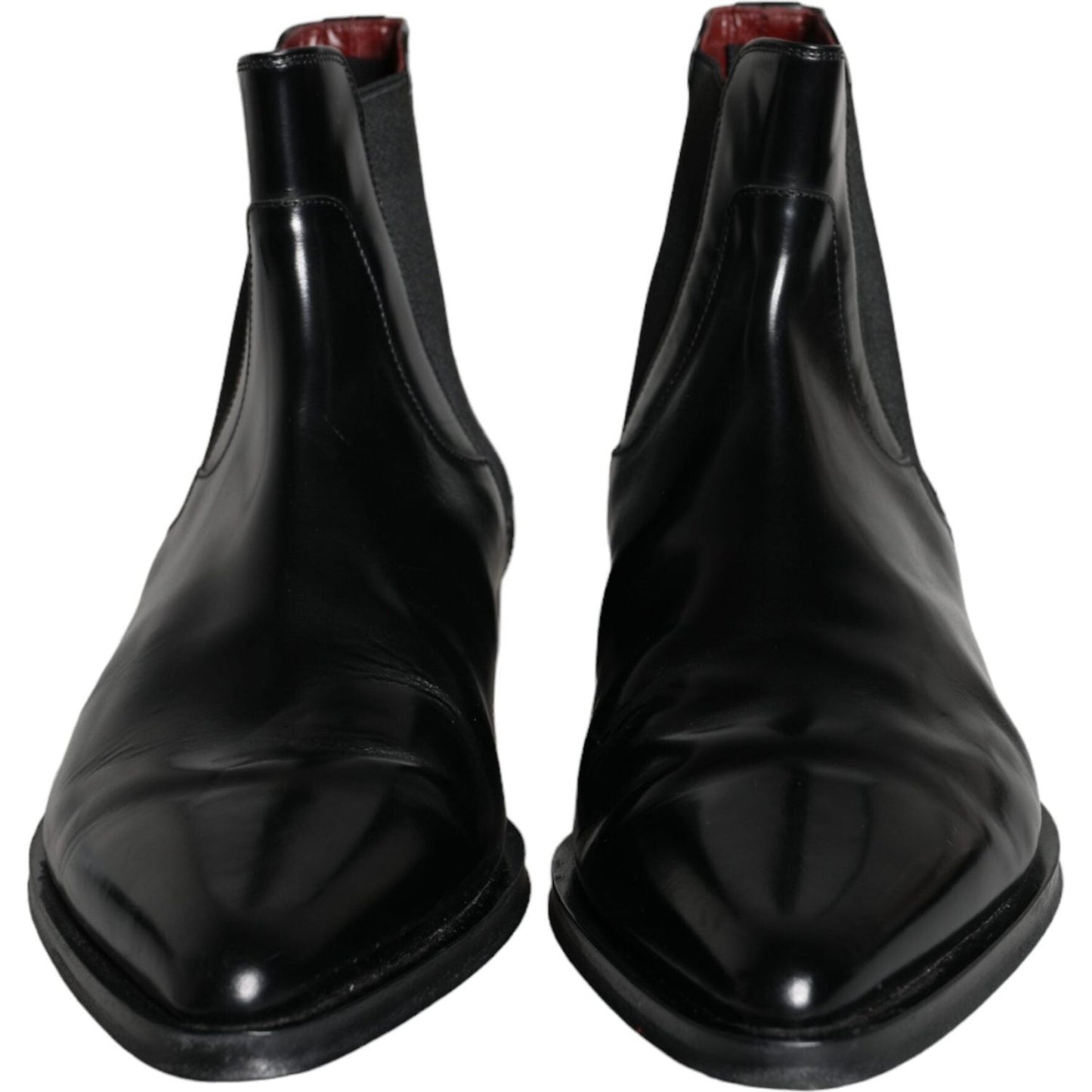 Dolce & Gabbana Black Leather Chelsea Ankle Boots Shoes Dolce & Gabbana