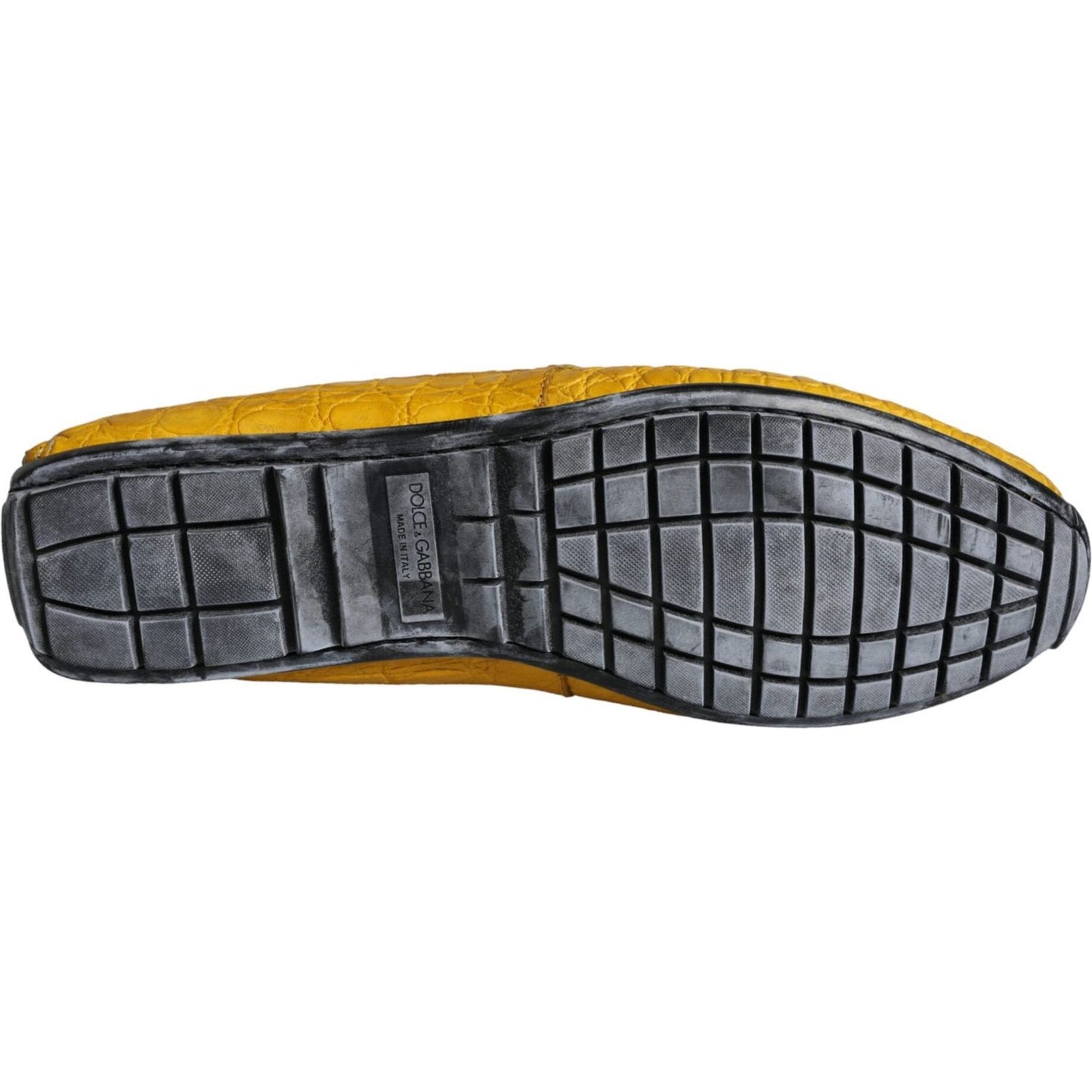 Dolce & Gabbana Yellow Leather Slip Mocassin Loafers Shoes Dolce & Gabbana