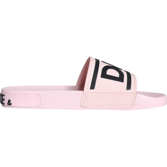 Dolce & Gabbana Black Pink Sandals Rubber Men Beachwear Shoes Dolce & Gabbana