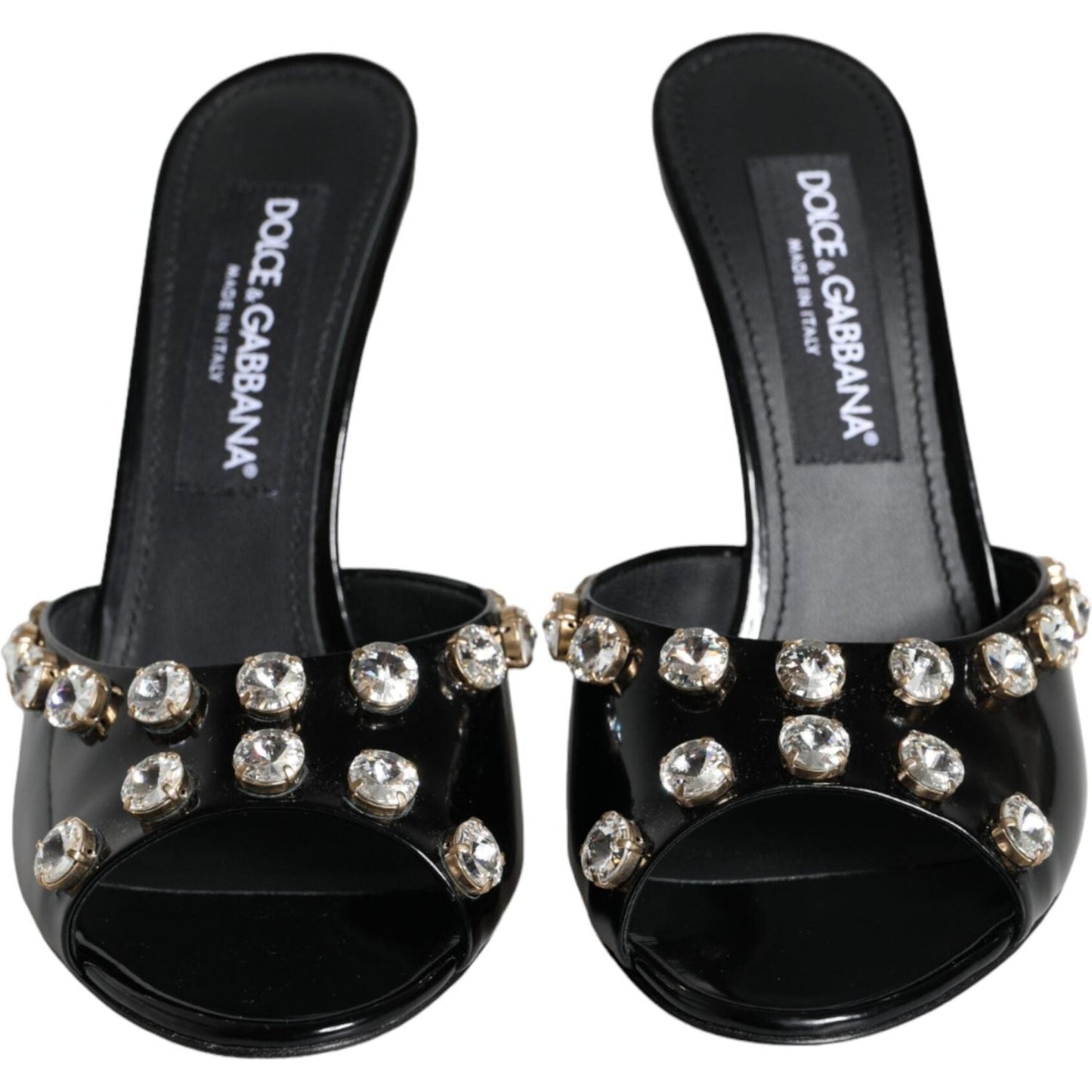 Dolce & Gabbana Black Crystal Heels Keira Sandals Shoes Dolce & Gabbana