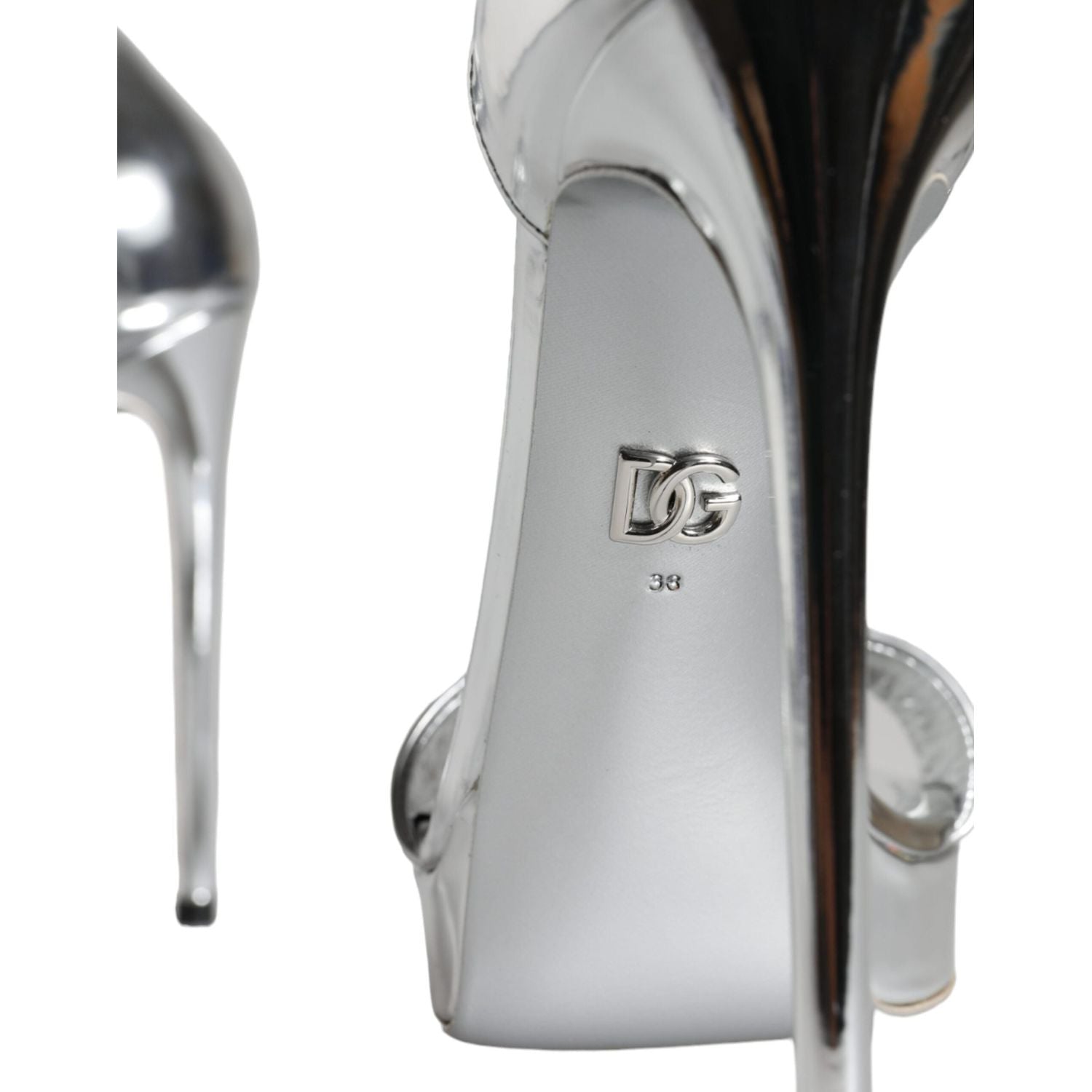 Dolce & Gabbana Silver KEIRA Heels Ankle Strap Sandals Shoes