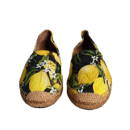 Dolce & Gabbana Multicolor Lemon Slip On Espadrilles Shoes