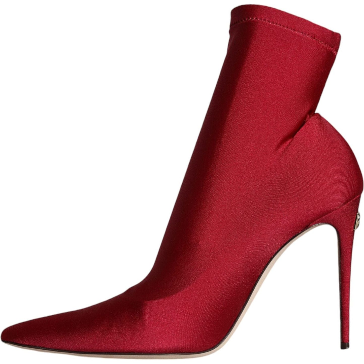 Dolce & Gabbana Cherry Red Stretch Stilettos Ankle Boot Shoes Dolce & Gabbana