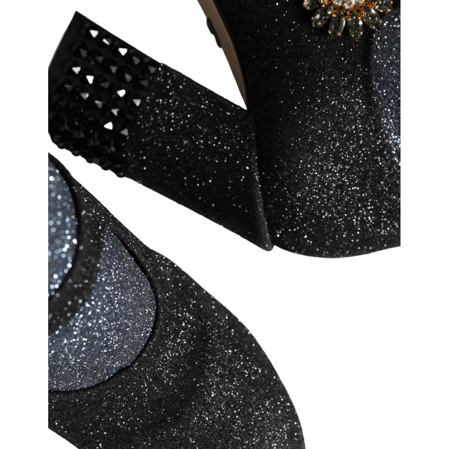 Dolce & Gabbana Black Crystal Mary Janes Booties Shoes Dolce & Gabbana