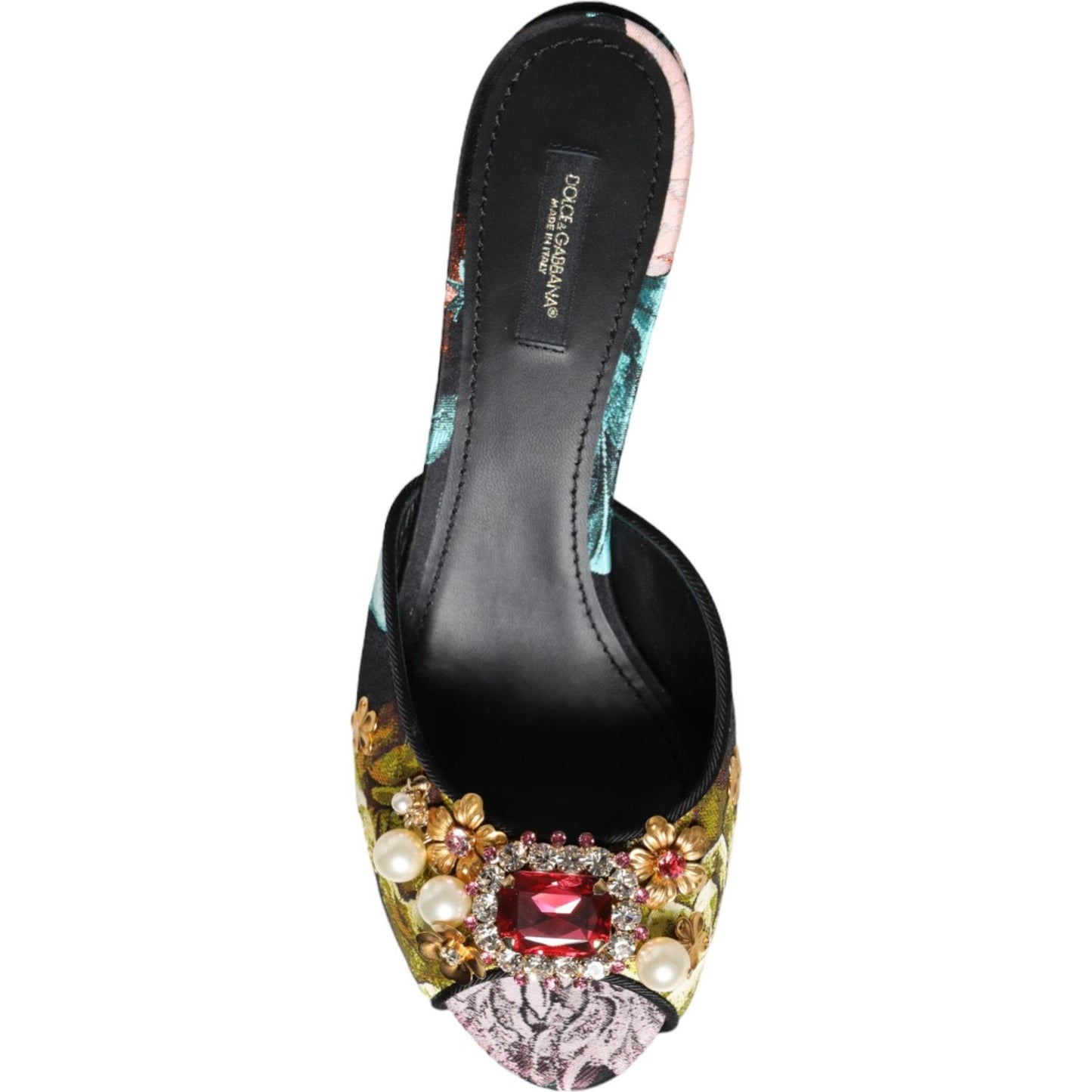 Dolce & Gabbana Multicolor Crystal Slip On Sandals Shoes Dolce & Gabbana