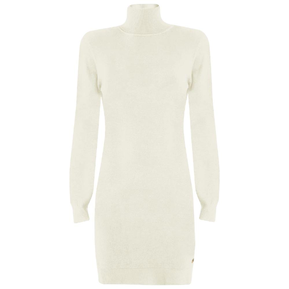 Yes Zee White Viscose Dress Yes Zee