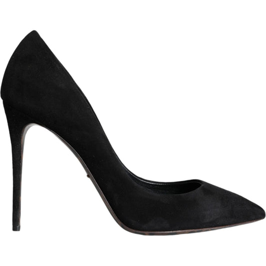 Dolce & Gabbana Black Suede Leather High Heels Pumps Shoes Dolce & Gabbana