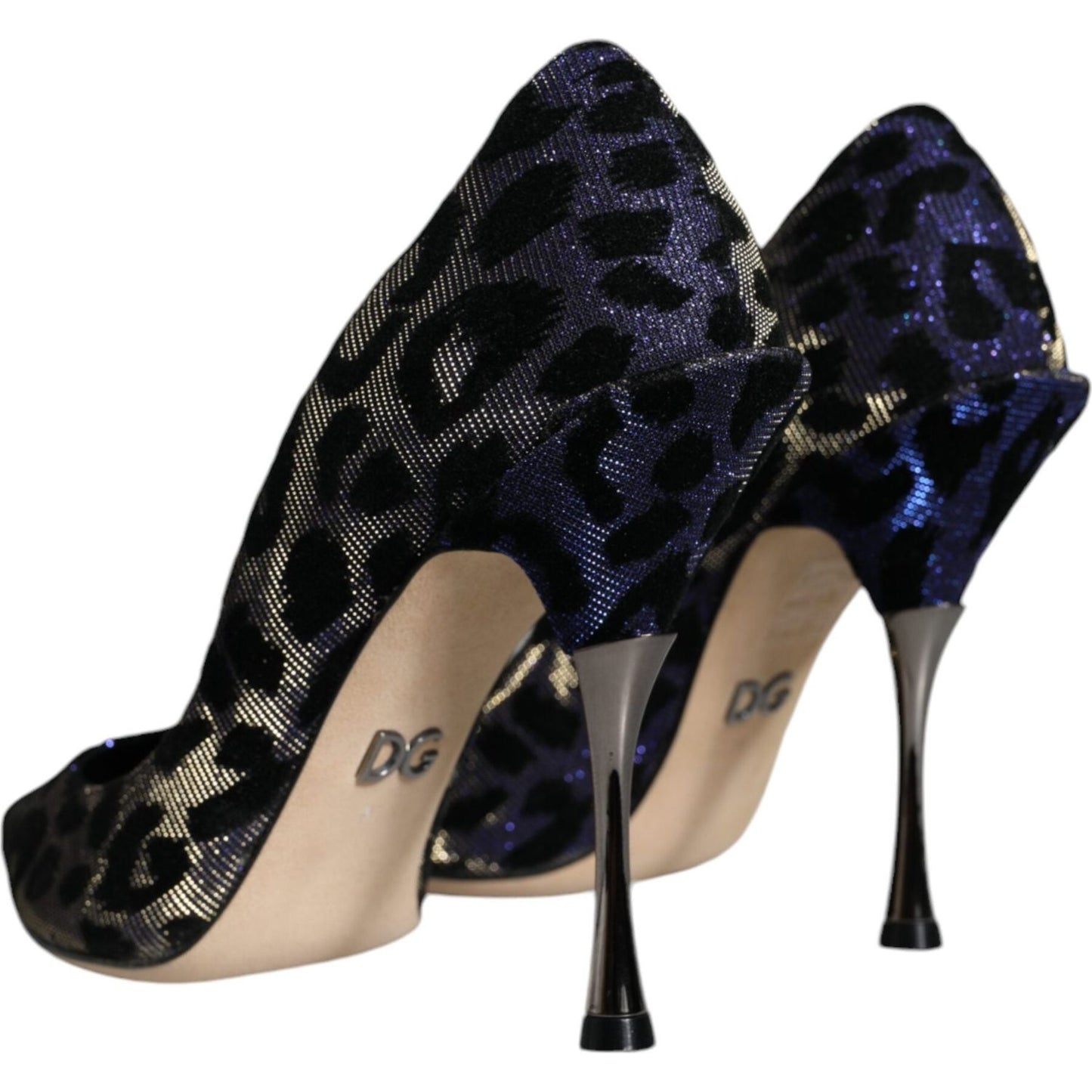 Dolce & Gabbana Violet Leopard Lurex High Heels Pumps Shoes Dolce & Gabbana