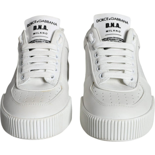 Dolce & Gabbana White Calfskin Leather Miami Low Top Sneakers Shoes Dolce & Gabbana