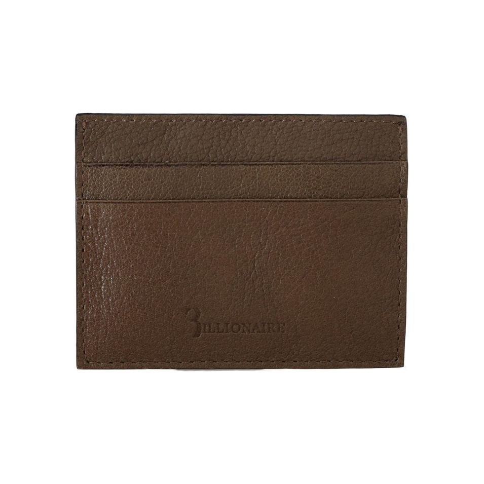 Billionaire Italian Couture Brown Leather Cardholder Wallet