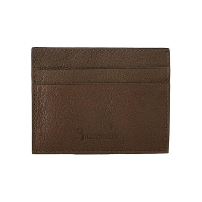 Billionaire Italian Couture Brown Leather Cardholder Wallet