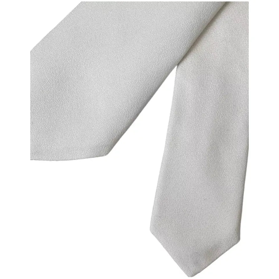 Dolce & Gabbana White Silk Classic Adjustable Men Tie Dolce & Gabbana