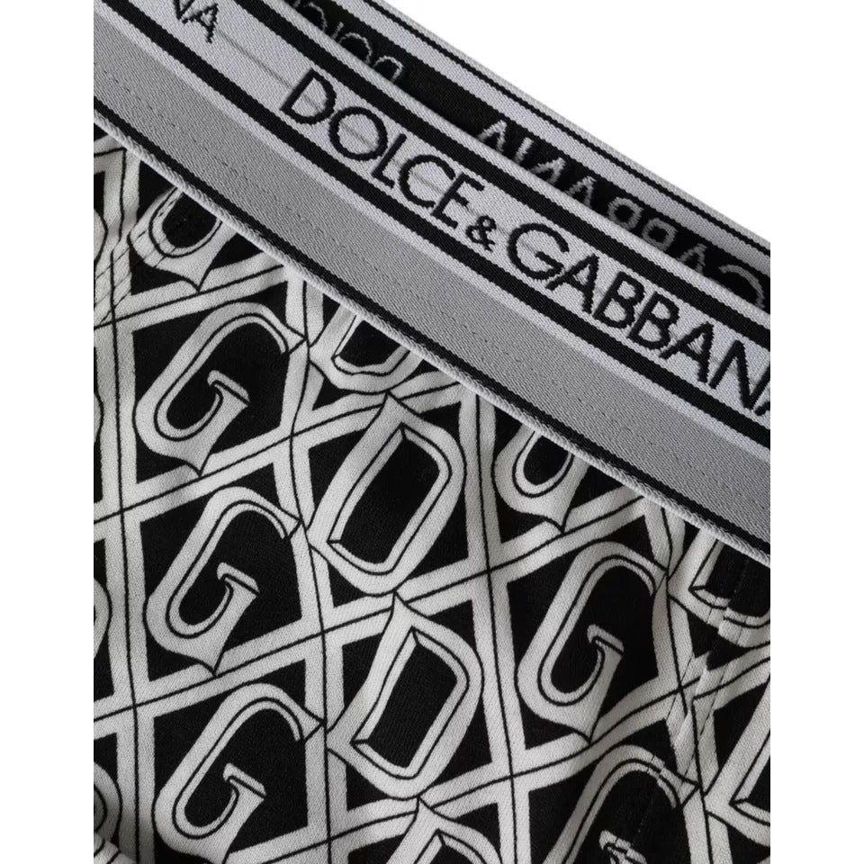 Dolce & Gabbana Black White DG Logo Cotton Stretch Cycling Underwear Men Dolce & Gabbana