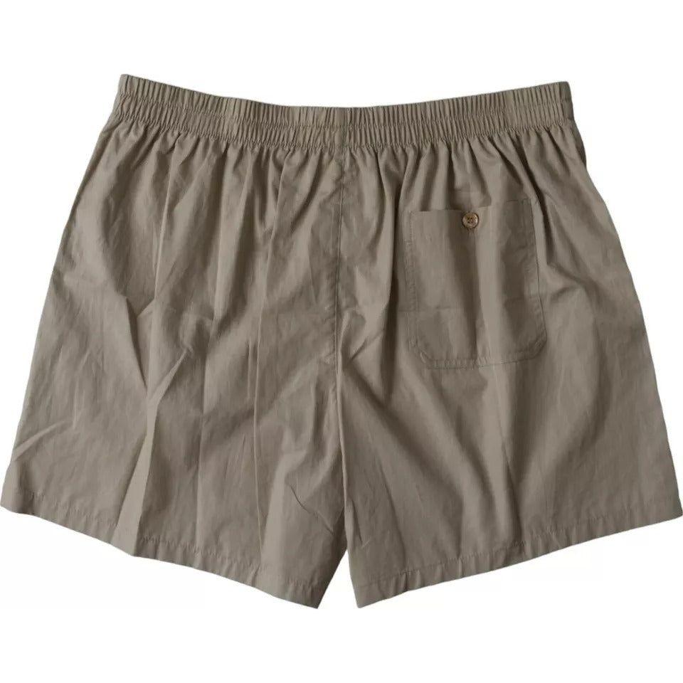 Dolce & Gabbana Brown Cotton Regular Boxer Shorts Underwear Dolce & Gabbana