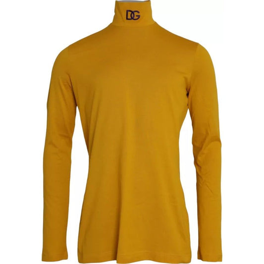 Dolce & Gabbana Dark Yellow Turtleneck Long Sleeves Sweater Dolce & Gabbana