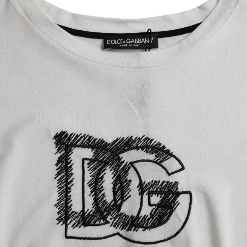 Dolce & Gabbana White Logo Round Neck Short Sleeves T-shirt Dolce & Gabbana