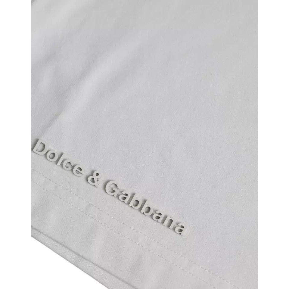 Dolce & Gabbana White Logo Round Neck Short Sleeves T-shirt Dolce & Gabbana