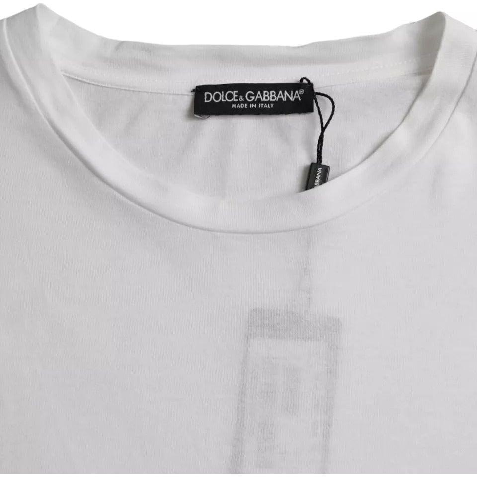 Dolce & Gabbana White Cotton Round Neck Short Sleeve T-shirt Dolce & Gabbana