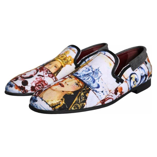 Dolce & Gabbana Multicolor Madonna Majolica Amalfi Men Loafers Shoes Dolce & Gabbana