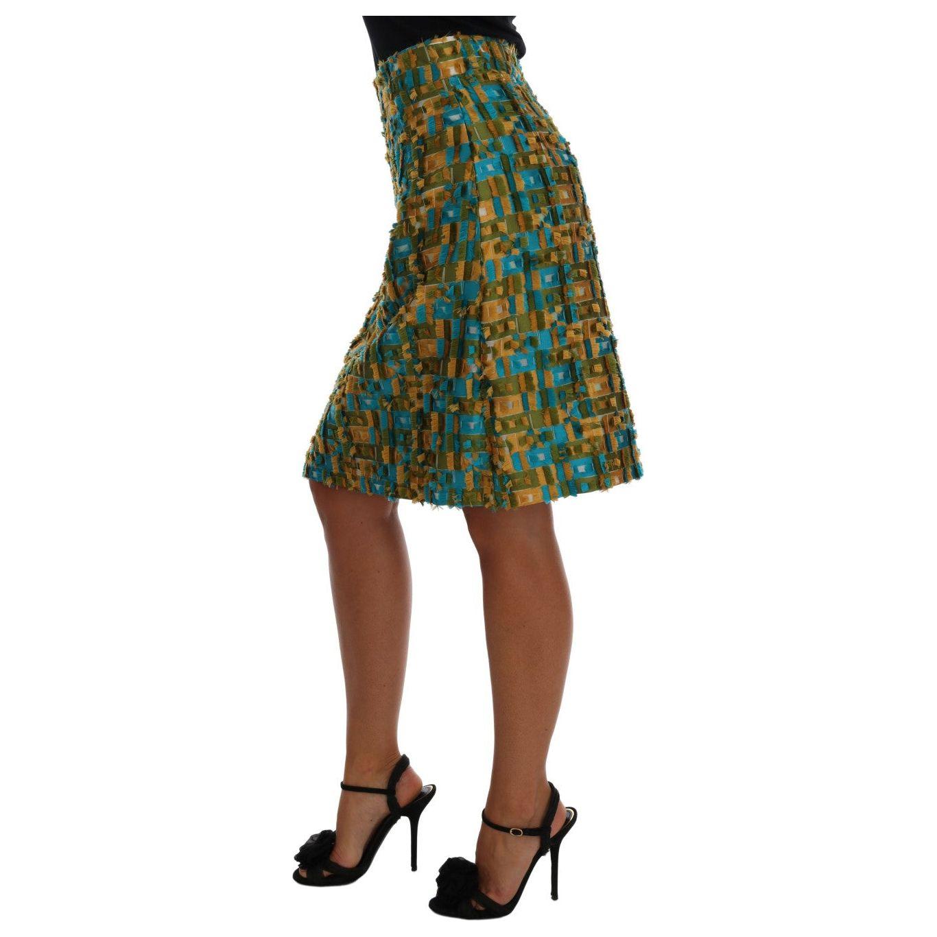 Dolce & Gabbana Multicolor Jacquard Straight Pencil Skirt